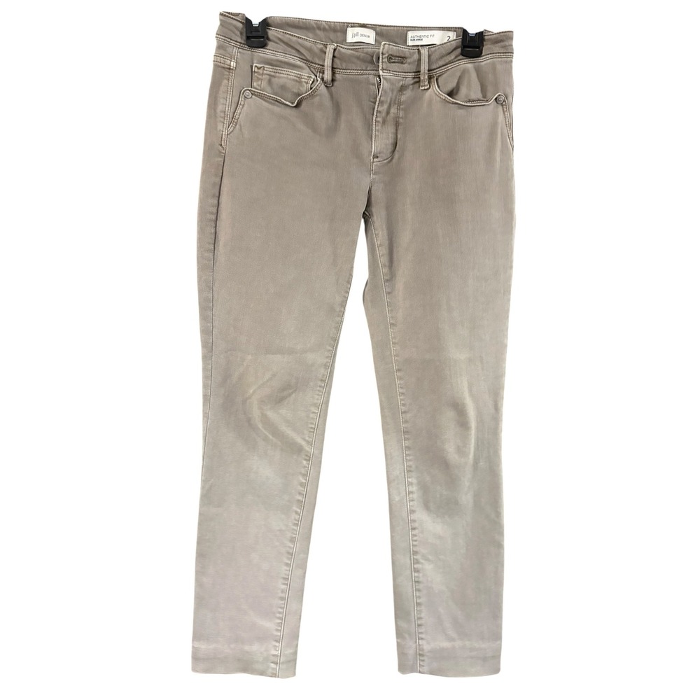 J. Jill Denim Authentic Fit Slim Ankle Jeans Taupe Gray Size 2R Women‎ Pants